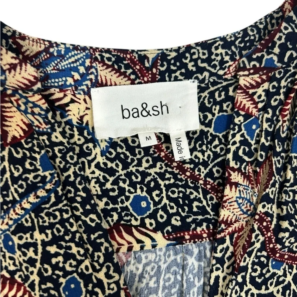 Ba&Sh Long Sleeve Multi Color Floral Mini Shirt Dress Size Medium